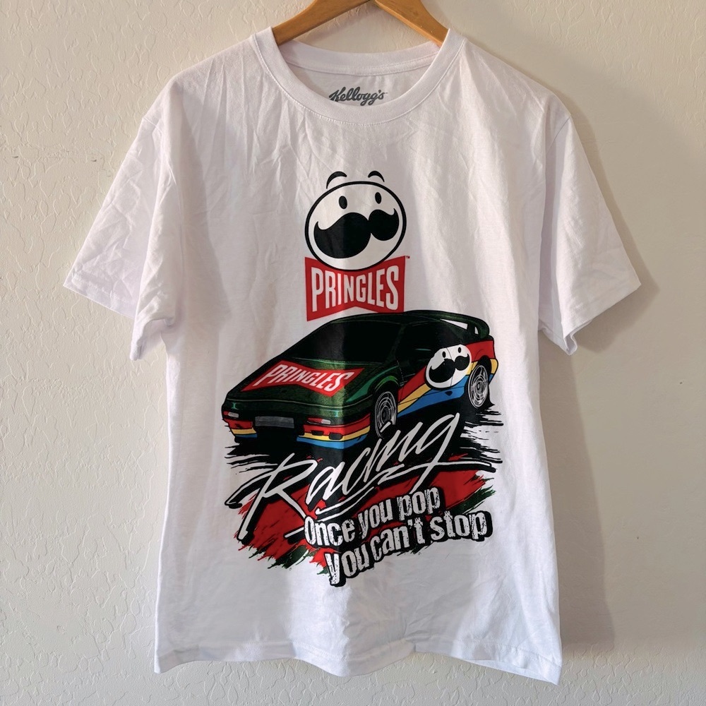 Pringle White Graphic Men's T-Shirt Short Sleeve Colorful